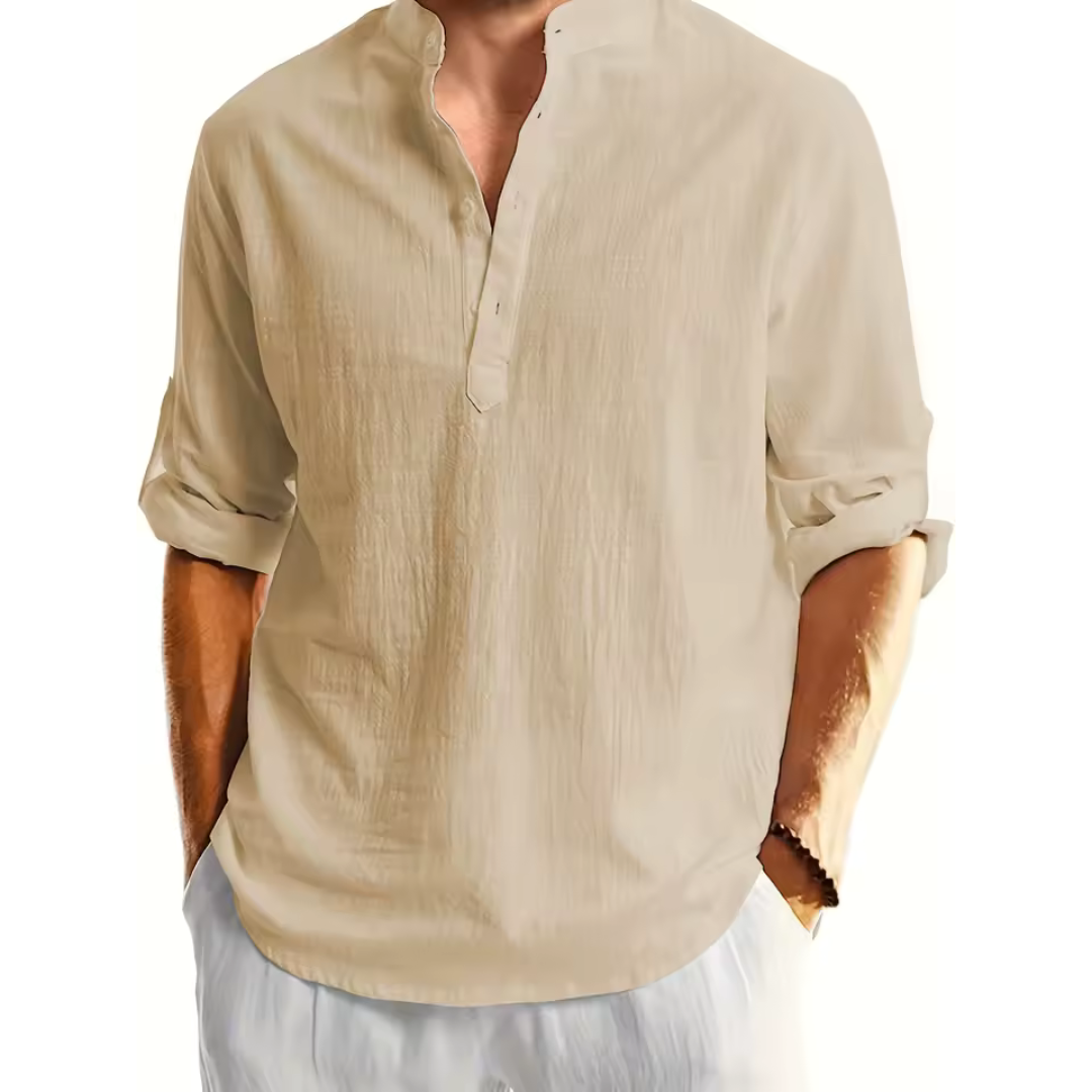 [Camiseta de verano] Camisa elegante de manga larga de lino