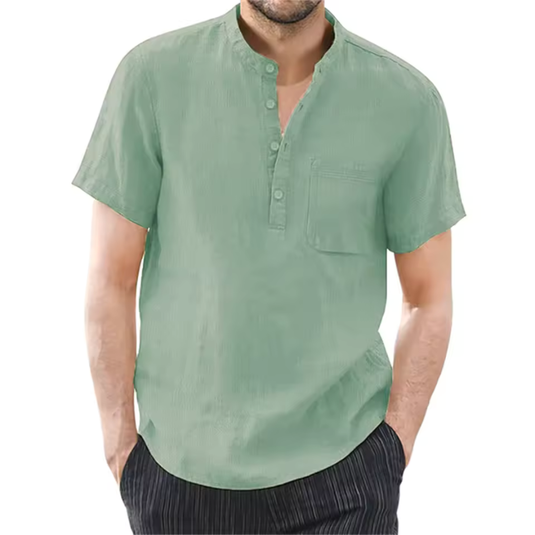 [Camiseta de verano] Camisa informal de lino con botones