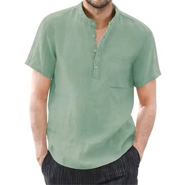 [Camiseta de verano] Camisa informal de lino con botones