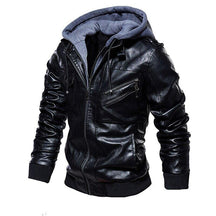 Veste en cuir pour homme Noble avec capuche amovible